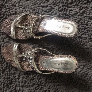 Beverly Feldman Jeweled Sandals Size 7.5